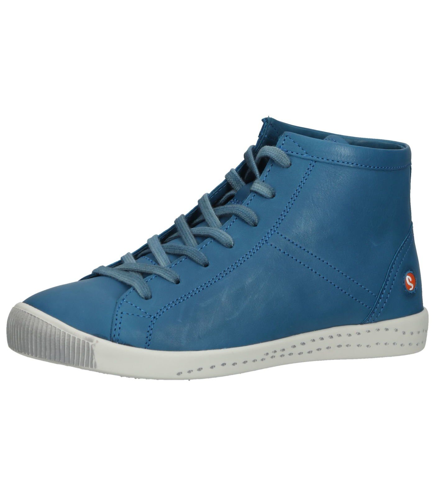 Blau softinos Stiefelette Leder Schnürstiefelette