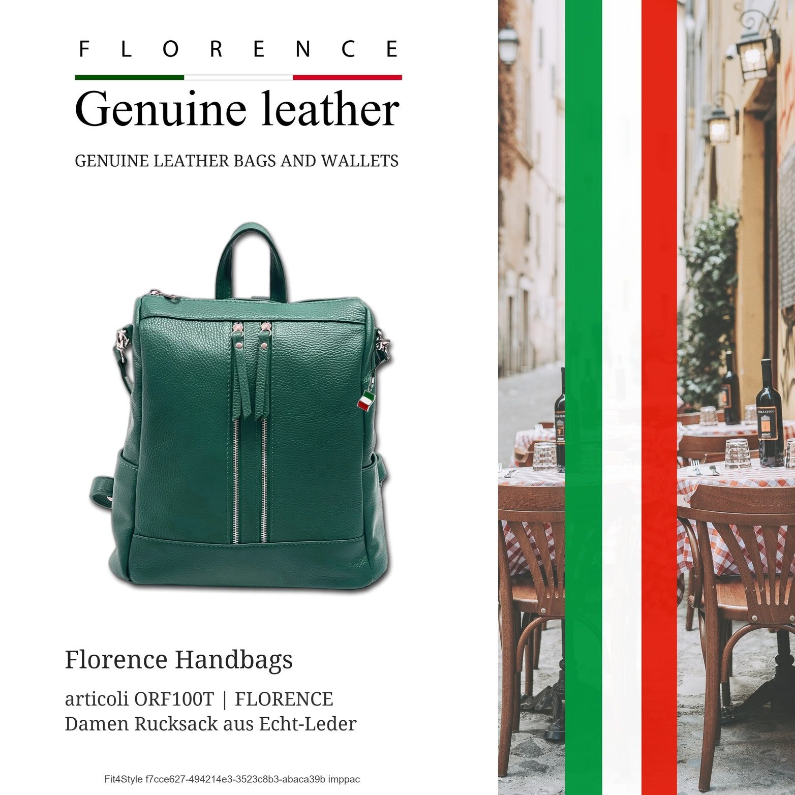 FLORENCE Cityrucksack Cityrucksack türkis Florence Rucksack (Cityrucksack), Damen Rucksack Echtes Leder türkis