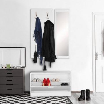 KADIMA DESIGN Garderobe Elegante Wandgarderobe mit Spiegel - Platz für Dein Zuhause