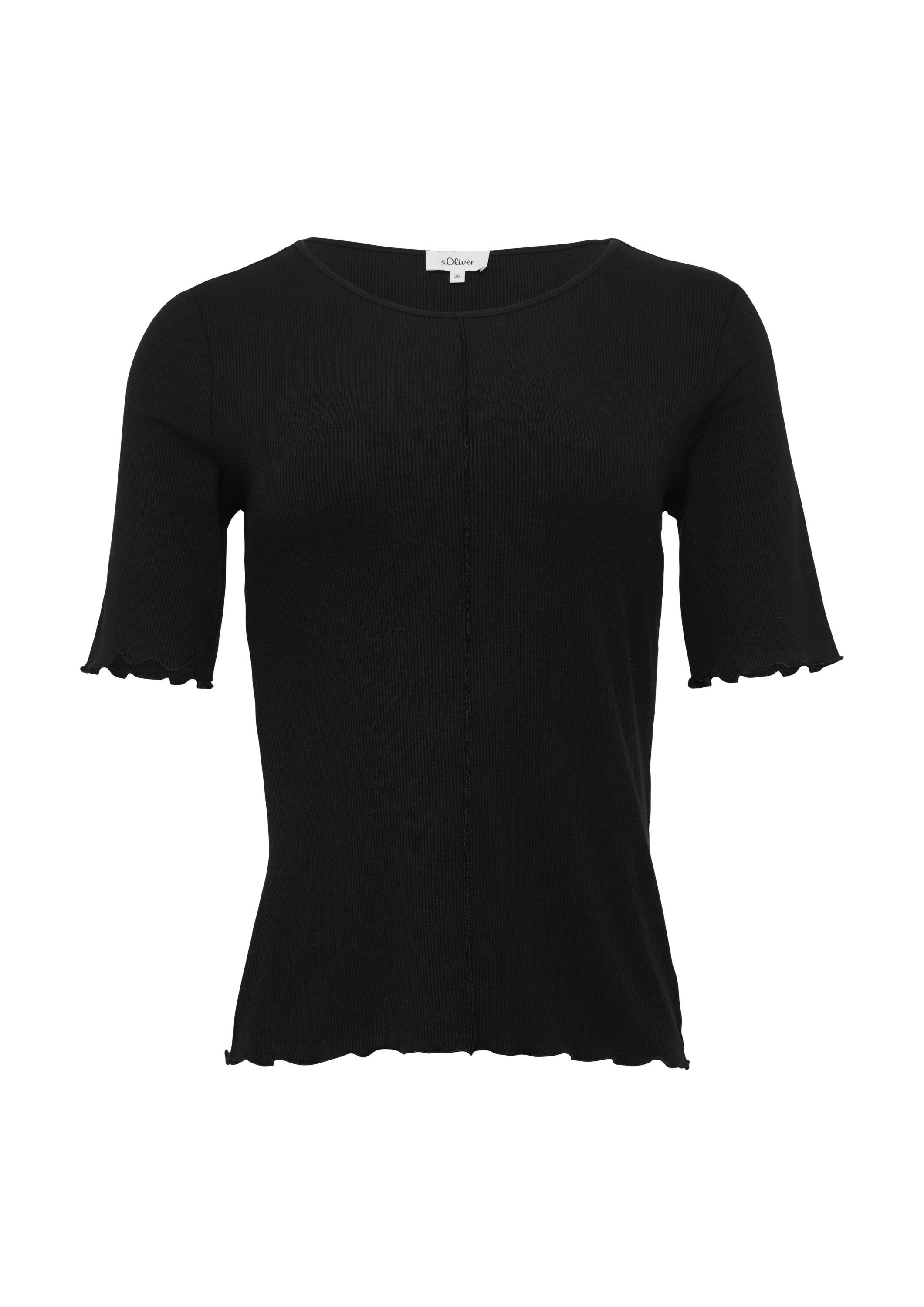 s.Oliver Kurzarmshirt T-Shirt Geripptes Slim-Fit-Shirt mit günstig online kaufen