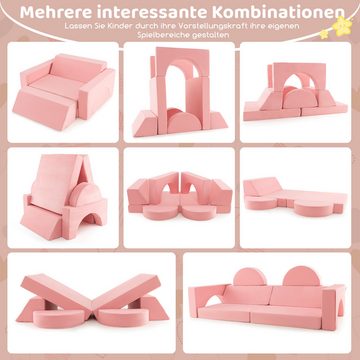 COSTWAY Kindersessel (8-St), Modular, Spielsofa mit abnehmbarem Bezug