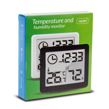 GreenBlue Raumthermometer GB384, 1-tlg., Digitales Thermometer/Hygrometer mit Uhrfunktion