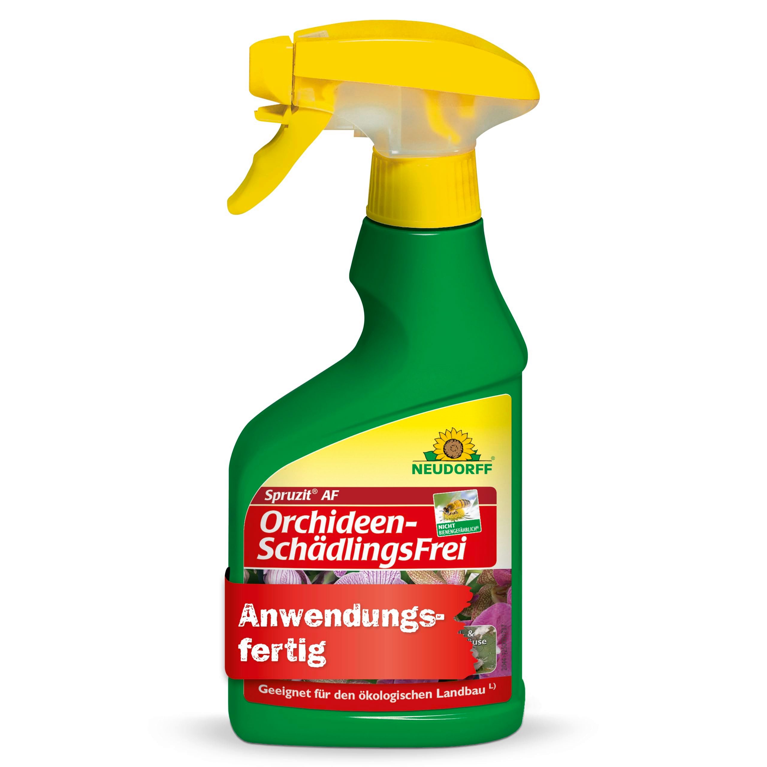 Neudorff Insektenspray Spruzit AF OrchideenSchädlingsFrei 250 ml, 0,25 l, Anwendungsfertiges Spary bekämpft Schädlinge wie Blattläuse, Thripse, Schild- & Wollläuse an Orchideen, Speziell für Orchideen entwickelt, mit Natur-Pyrethrum und Rapsöl