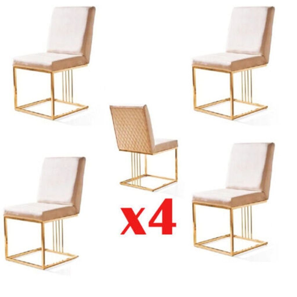 Set 4x Stühle Esszimmer Textil Sessel Stoff JVmoebel Design Polster Esszimmerstuhl, Stuhl