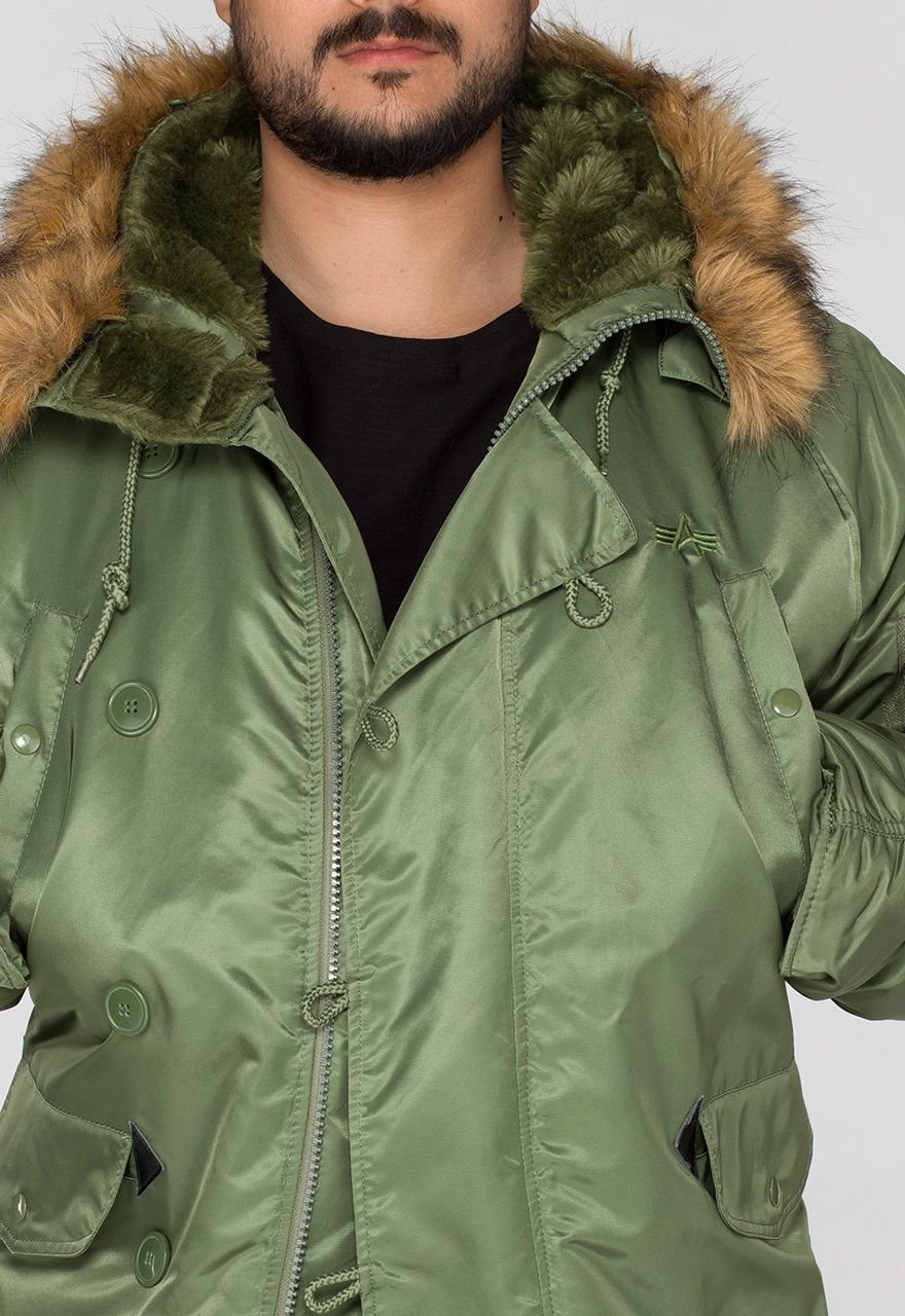 N3B Industries sage-green Kurzjacke Alpha