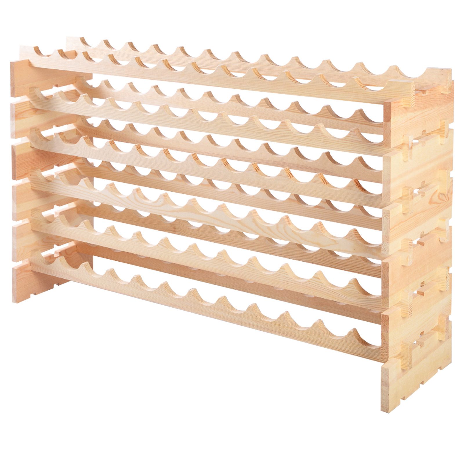 COSTWAY Weinregal 6 Ebenen, stapelbar Massivholz, für 72 Flaschen, 119x29x7 günstig online kaufen