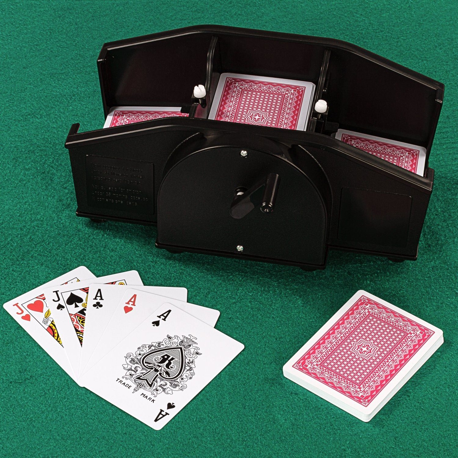 Keine im Karten mm PLANET Format mit GAMES notwendig, für Batterien Kartenmischmaschine Kartenmischer, Handkurbel, 80-91 x Spiel, 55-65