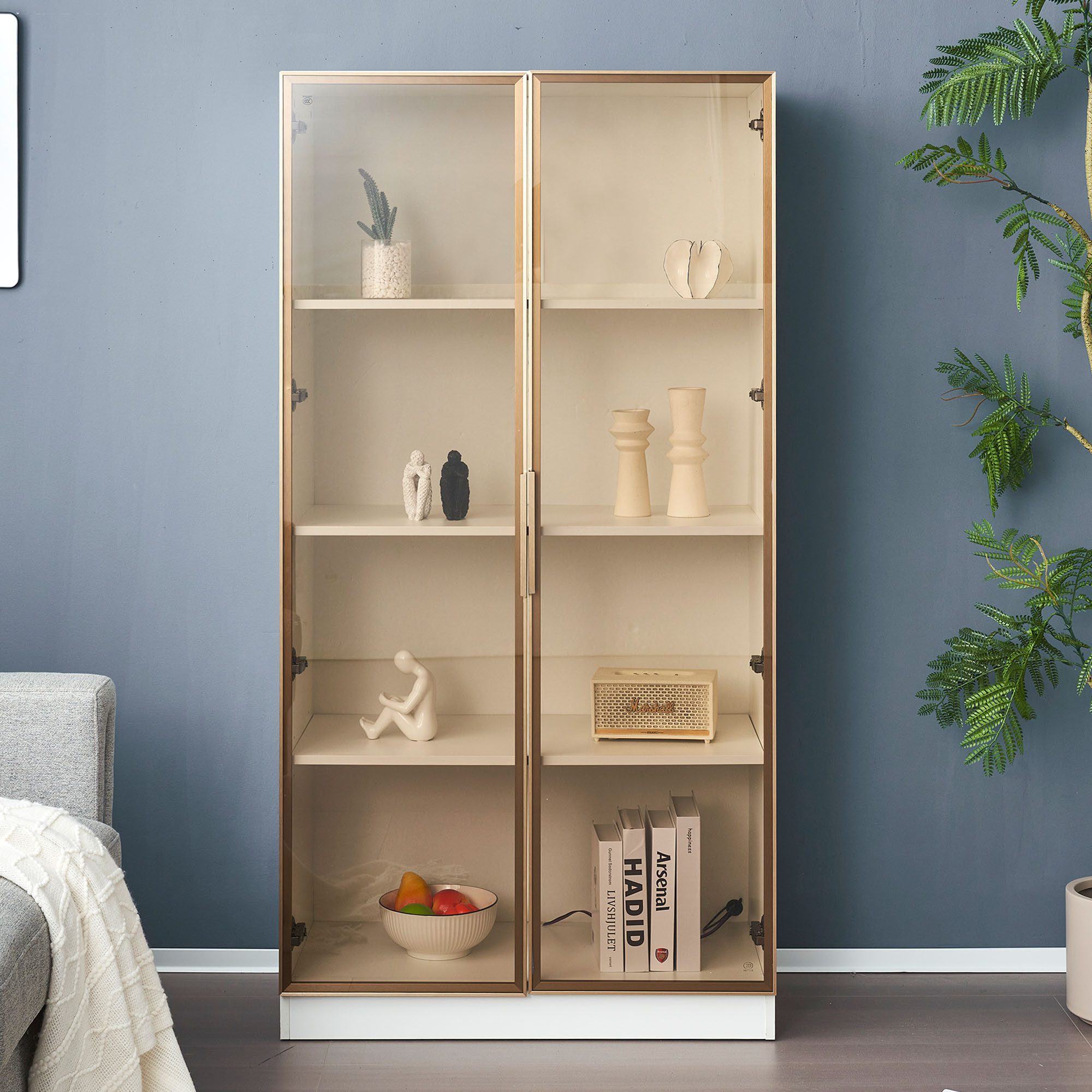 HAUSS SPOLE Vitrine 80x40x160cm mit LED-Beleuchtung, günstig online kaufen