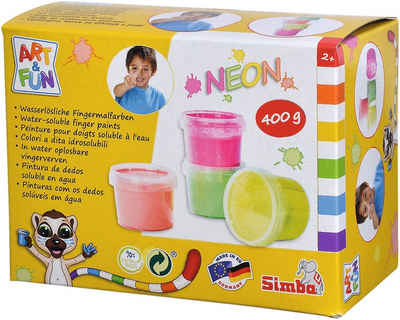 SIMBA Fingerfarbe Spielzeug Malen ART & FUN Fingermalfarbe Neon 4x 100g 106334572