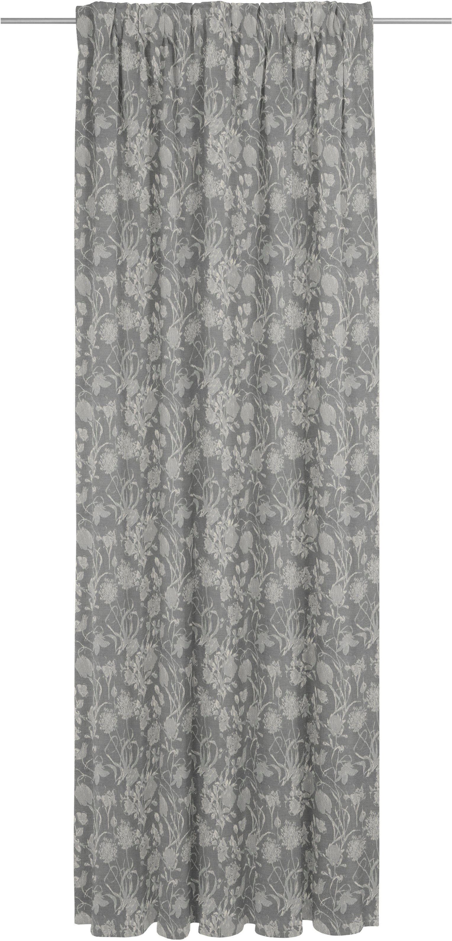 Vorhang Flower Cuvée blickdicht, dunkelgrau Bio-Baumwolle Jacquard, (1 St), nachhaltig Adam, light, aus Multifunktionsband