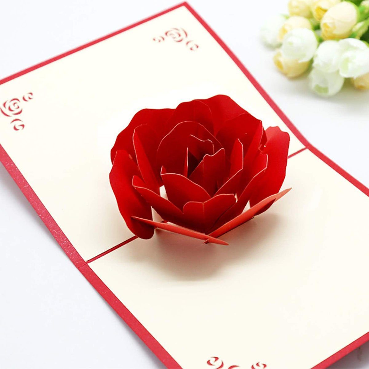 3D Rosen Geburtstag CTGtree rot Grußkarten Pop-Up-Grußkarten
