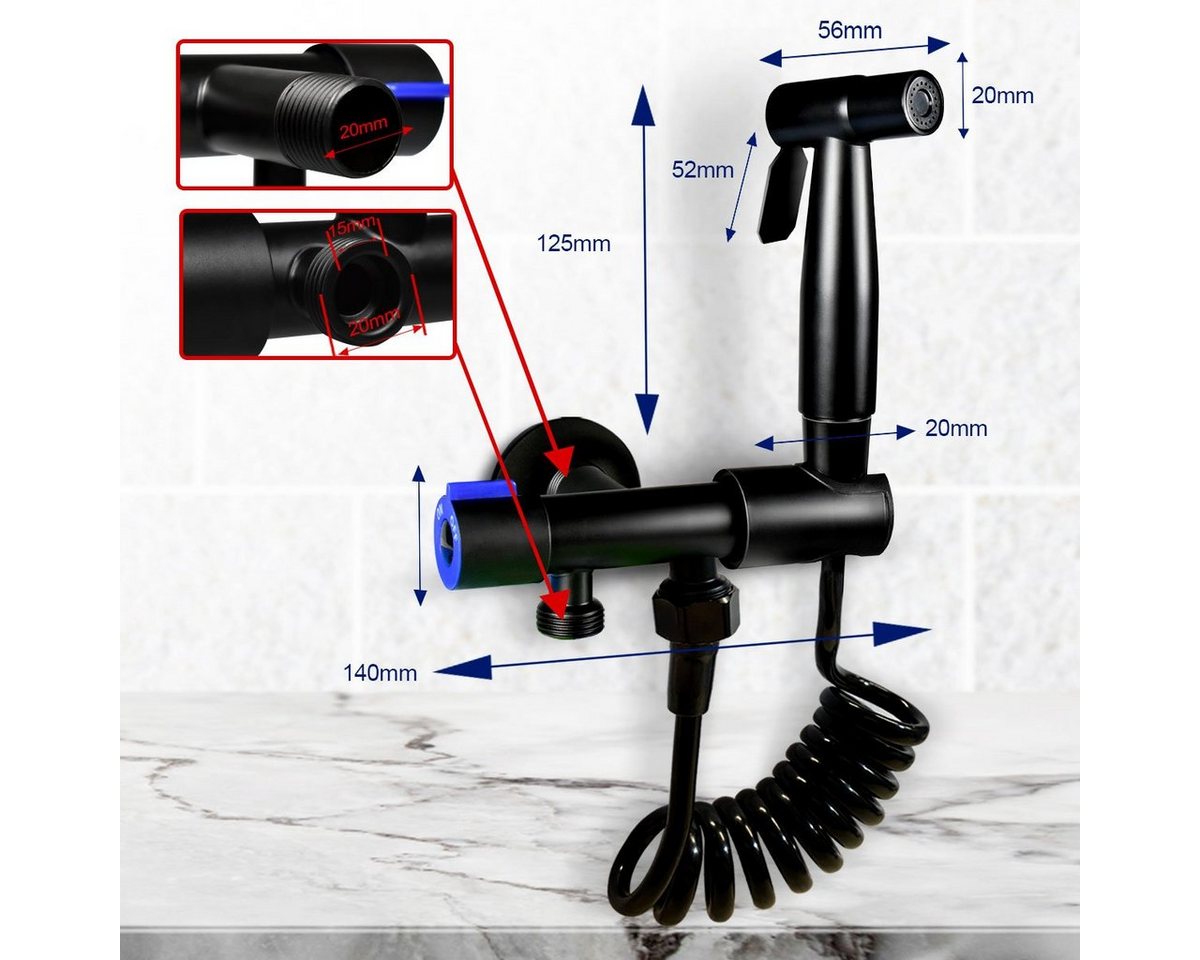 Thumbnail - Eumaty Bidetarmatur Bidet Handbrause Toilette Bad Armaturen Edelstahl Bidet Handbrause für Bidet Wasserhahn WC Toilette
