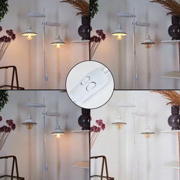 hofstein Stehlampe »Forti« 2-flammige Stehlampe aus Metall und Holz in Schwarz/Weiß, ohne Leuchtmittel, mit Lichteffekt und verstellbaren Schirmen, E27, mit Fußschalter