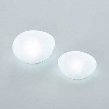 Lindby Dekolicht Pebbla, LED-Leuchtmittel fest verbaut, tageslicht, Modern, Glas, Kunststoff, weiß, 2 flammig, inkl. Leuchtmittel