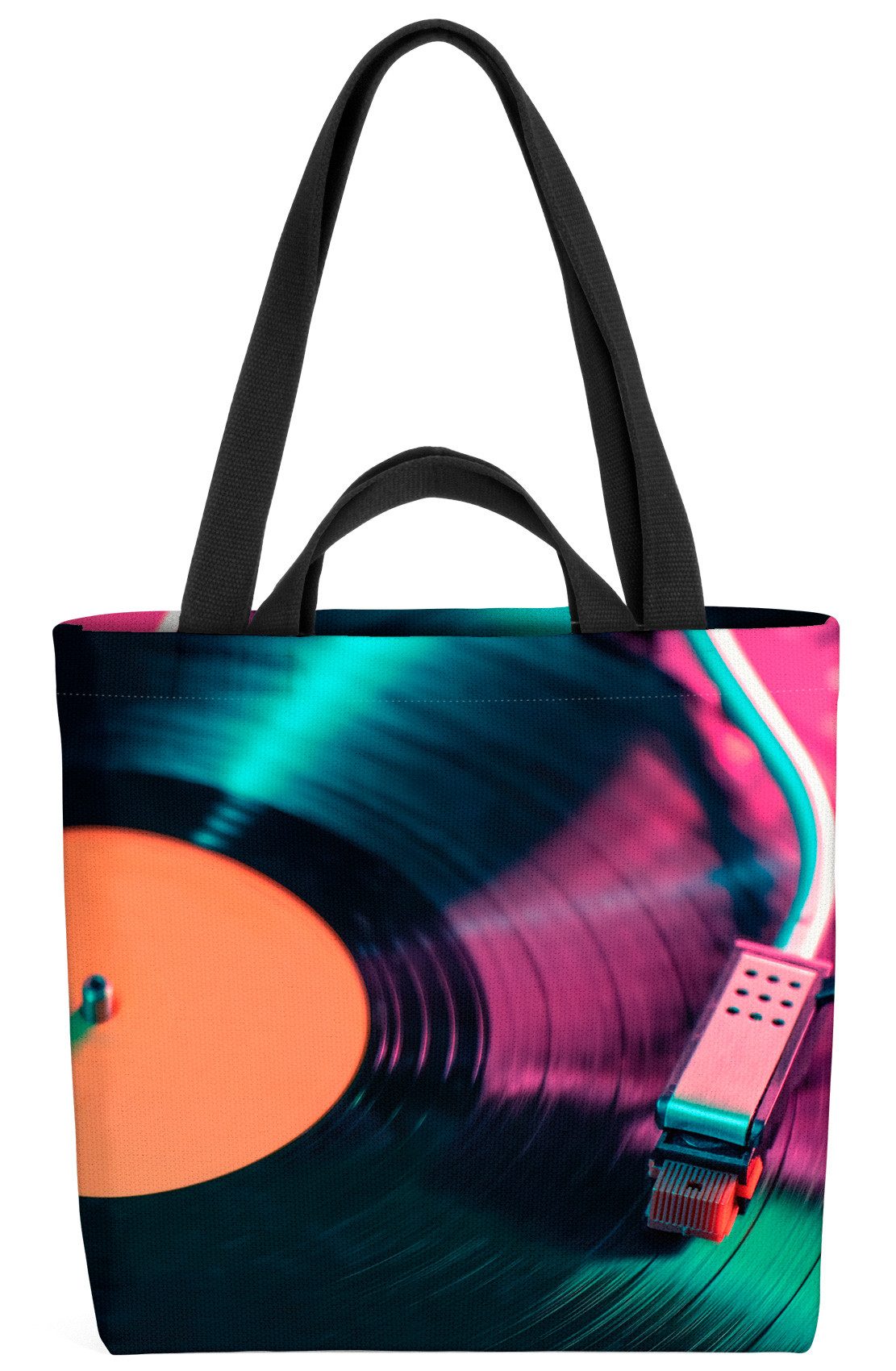 VOID Shopper Einkaufstasche, DJ Schallplatte Vintage Musik Record Schallplattenspieler gemistert t