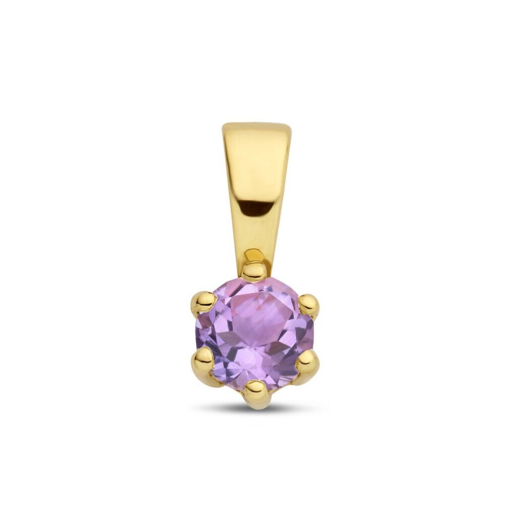 Kettenanhänger 375er Gelbgold Kettenanhänger Amethyst 4 mm