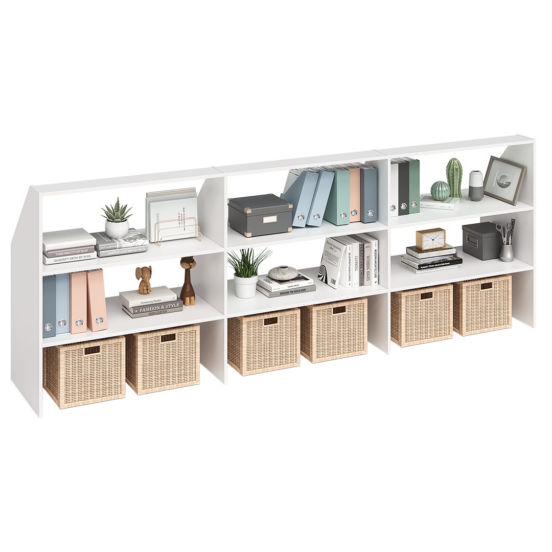 Bellamio Regal Aland Dachschrägenregal mit 45°-Winkel, Regal für Dachschrägen, Weiß, 268 cm breit, verfügbar mit & ohne Türen
