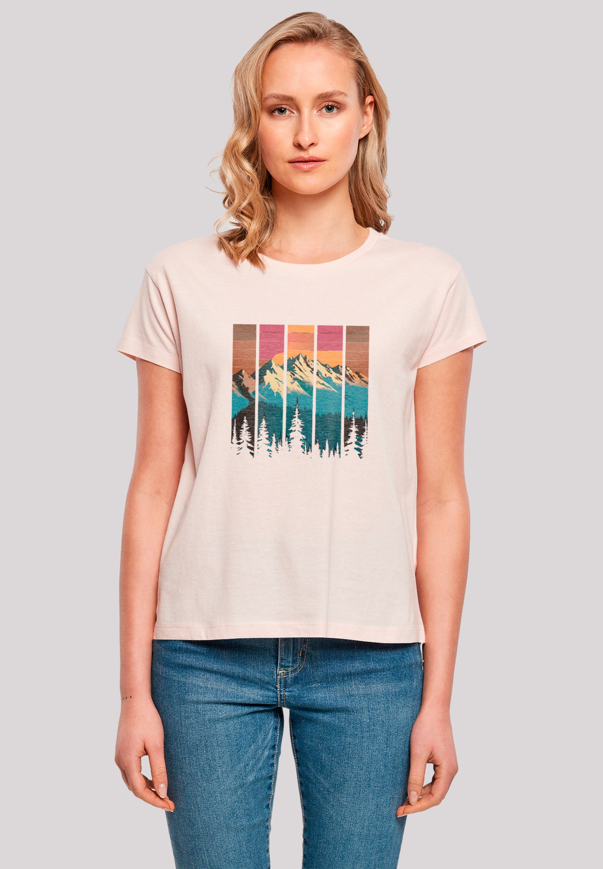 F4NT4STIC T-Shirt Berg Sonnenuntergang Retro Premium günstig online kaufen