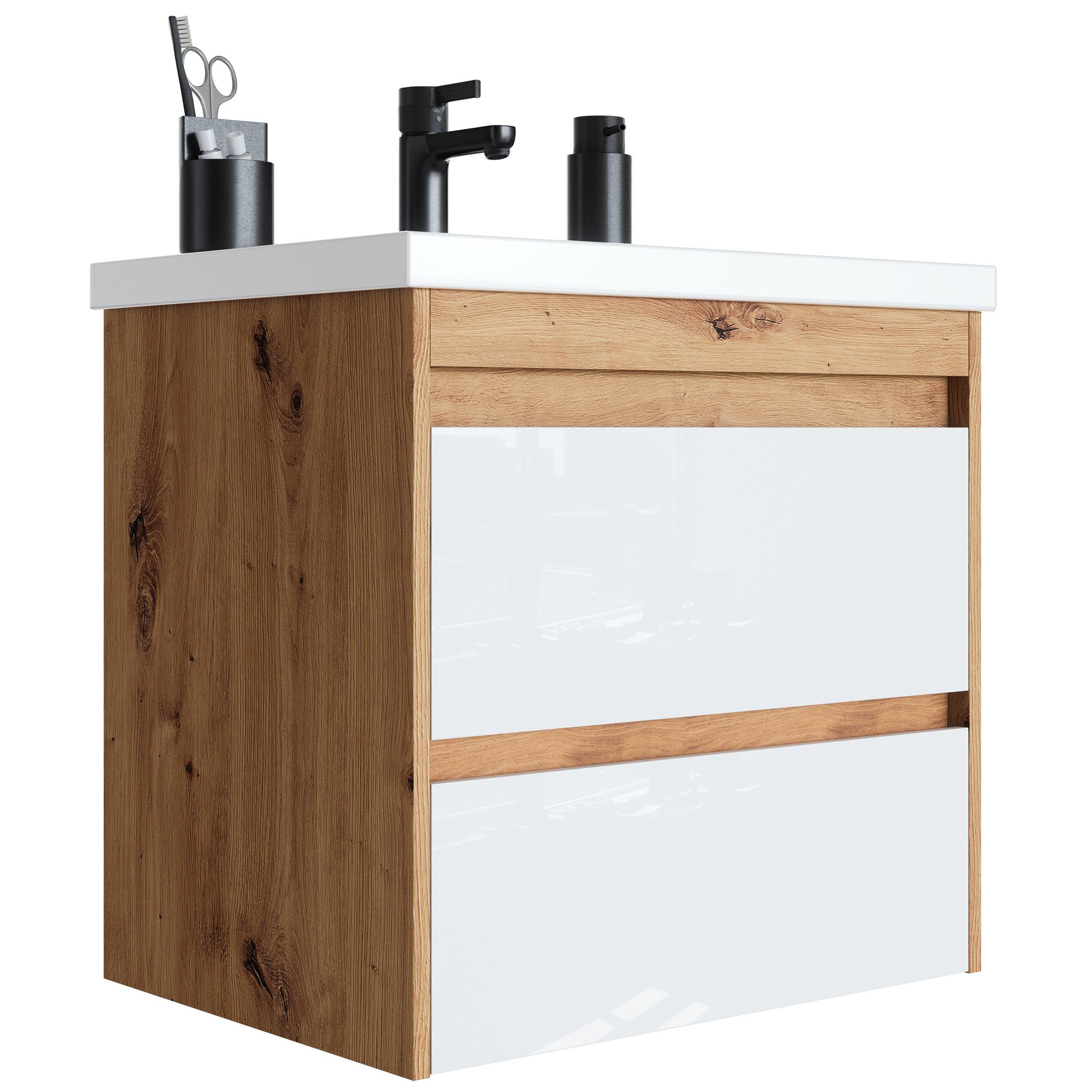 Newroom Waschtisch Sulier, Waschbeckenunterschrank inkl. Waschbecken lackie günstig online kaufen