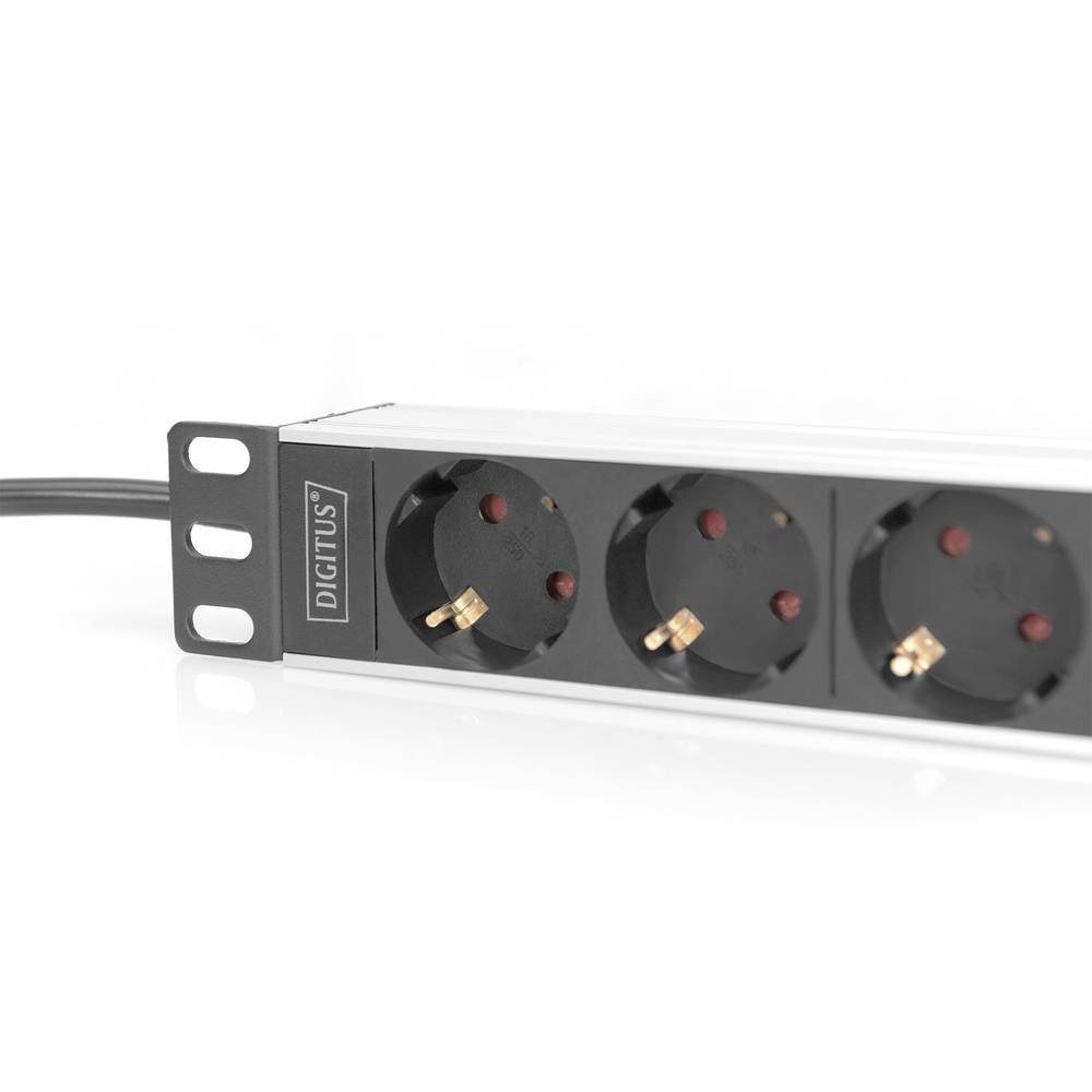 Digitus 1U-Aluminium-PDU, 254 mm (10) Rack-Montage, 4x DN-95418 Steckdosenleiste
