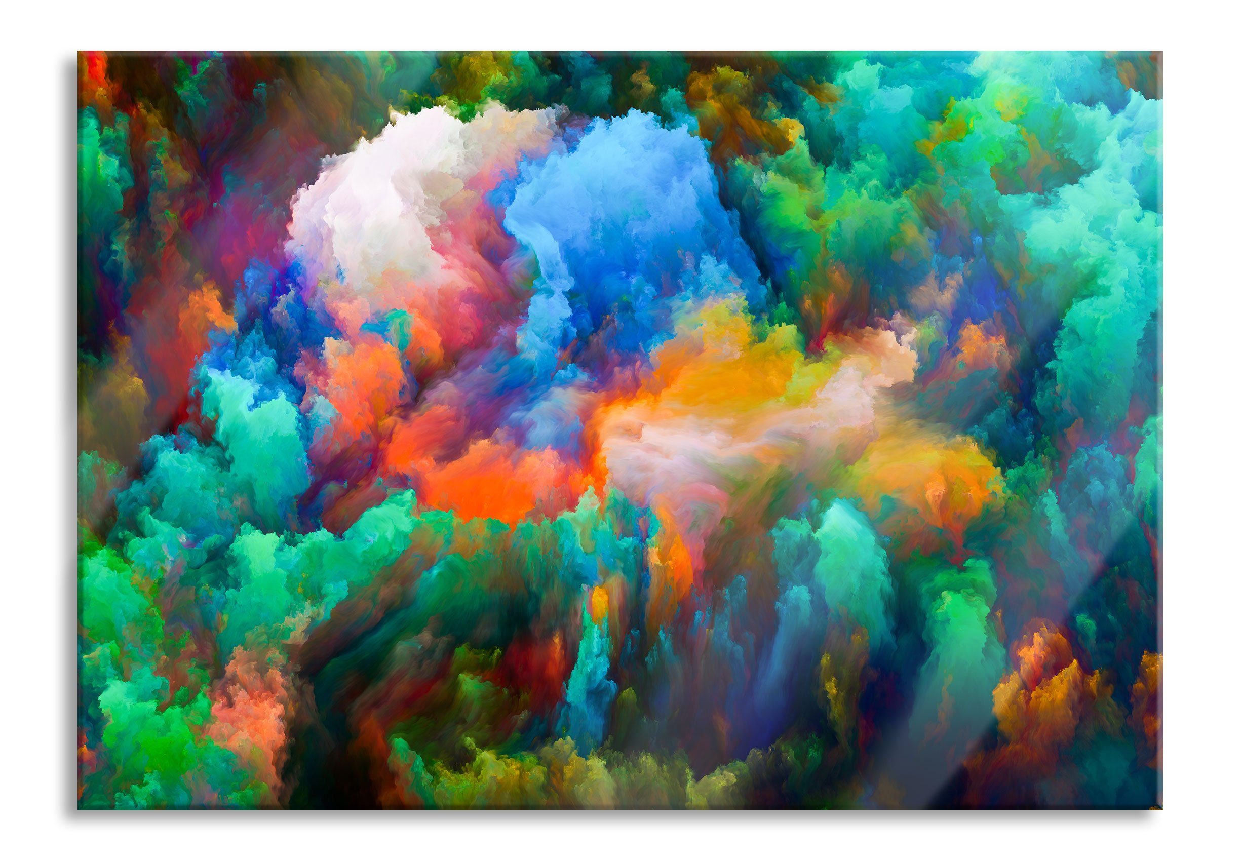 Glasbild Farbflash Holi