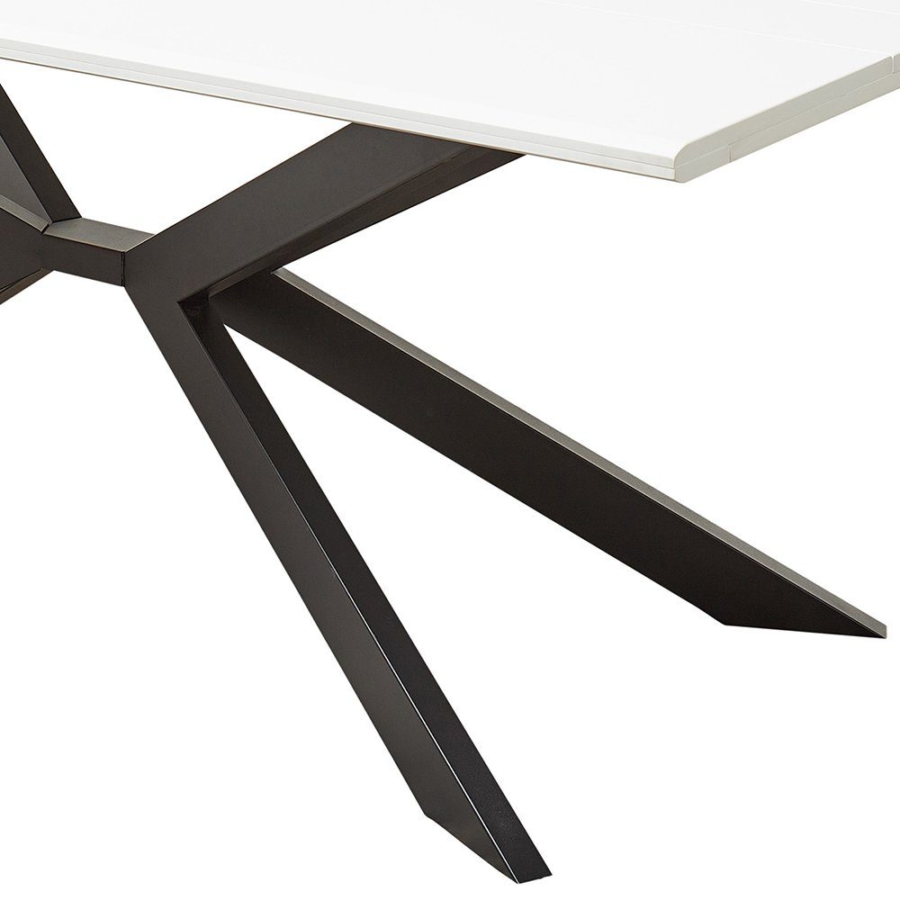 Tisch mit 2-St), (Spar-Set, Eiche mit Lomadox 180x100cm, FALLON-55, Spider-Fußgestell, Esszimmer-Set weiß