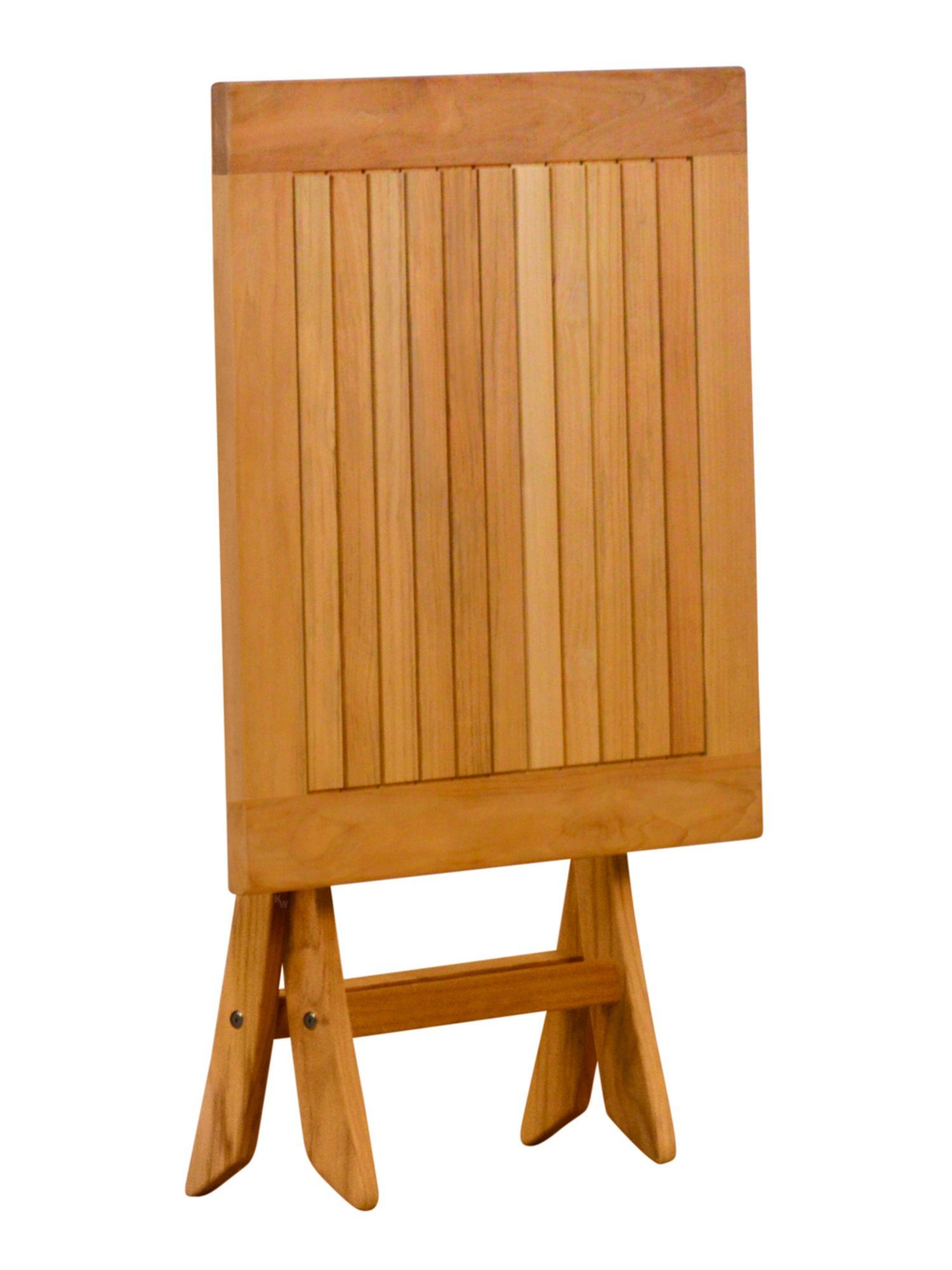 Kai Wiechmann Klapptisch Teak Falttisch 70 x 70 cm als wetterfester Gartentisch aus Teak, klappbarer und unbehandelter Teakholztisch
