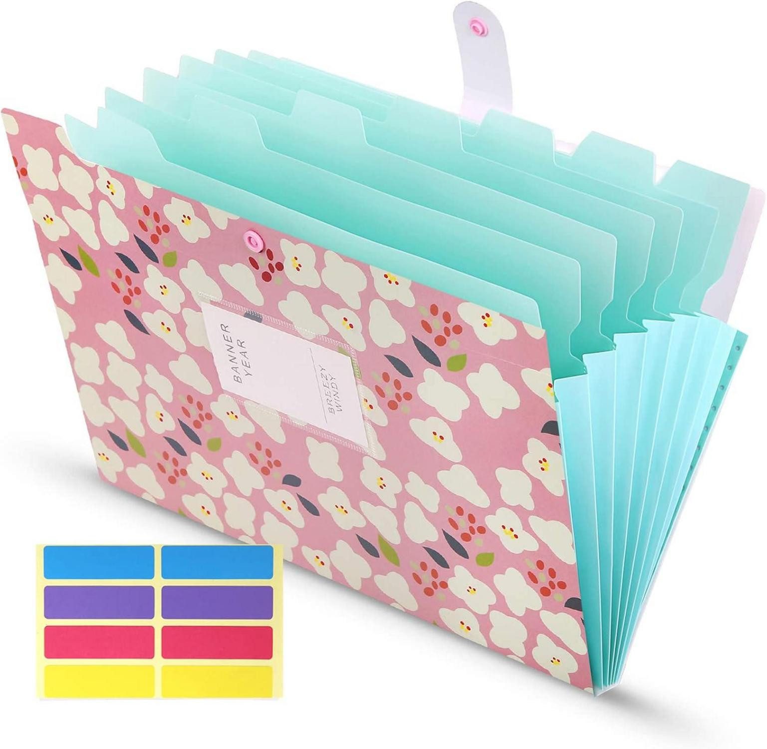 Fächermappe Fächermappe A4 Dokumentenmappe 8 Tasche Floral Akkordeon Ordner mit