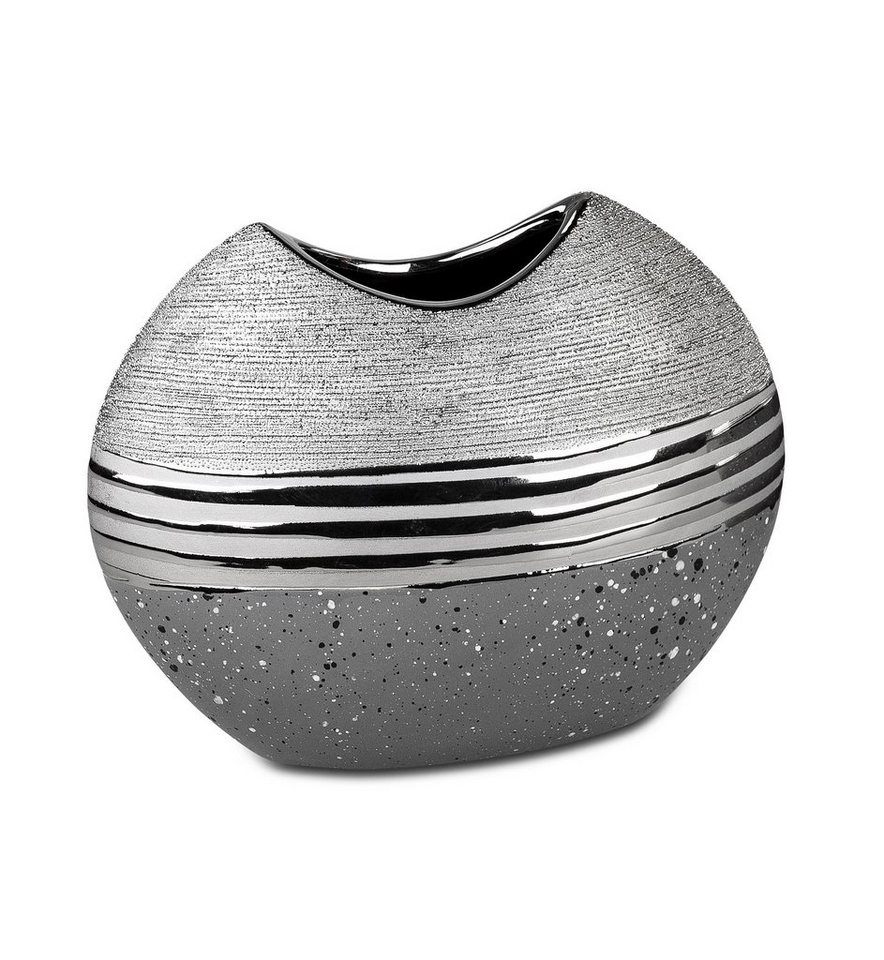 formano Dekovase Formano Vase Tischvase in silber - grau verschiedene Modelle, aus Keramik untere Hälfte ist glasiert
