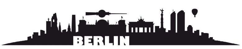 (1 Wandtattoo Skyline St) XXL Berlin Wall-Art Stadt 120cm