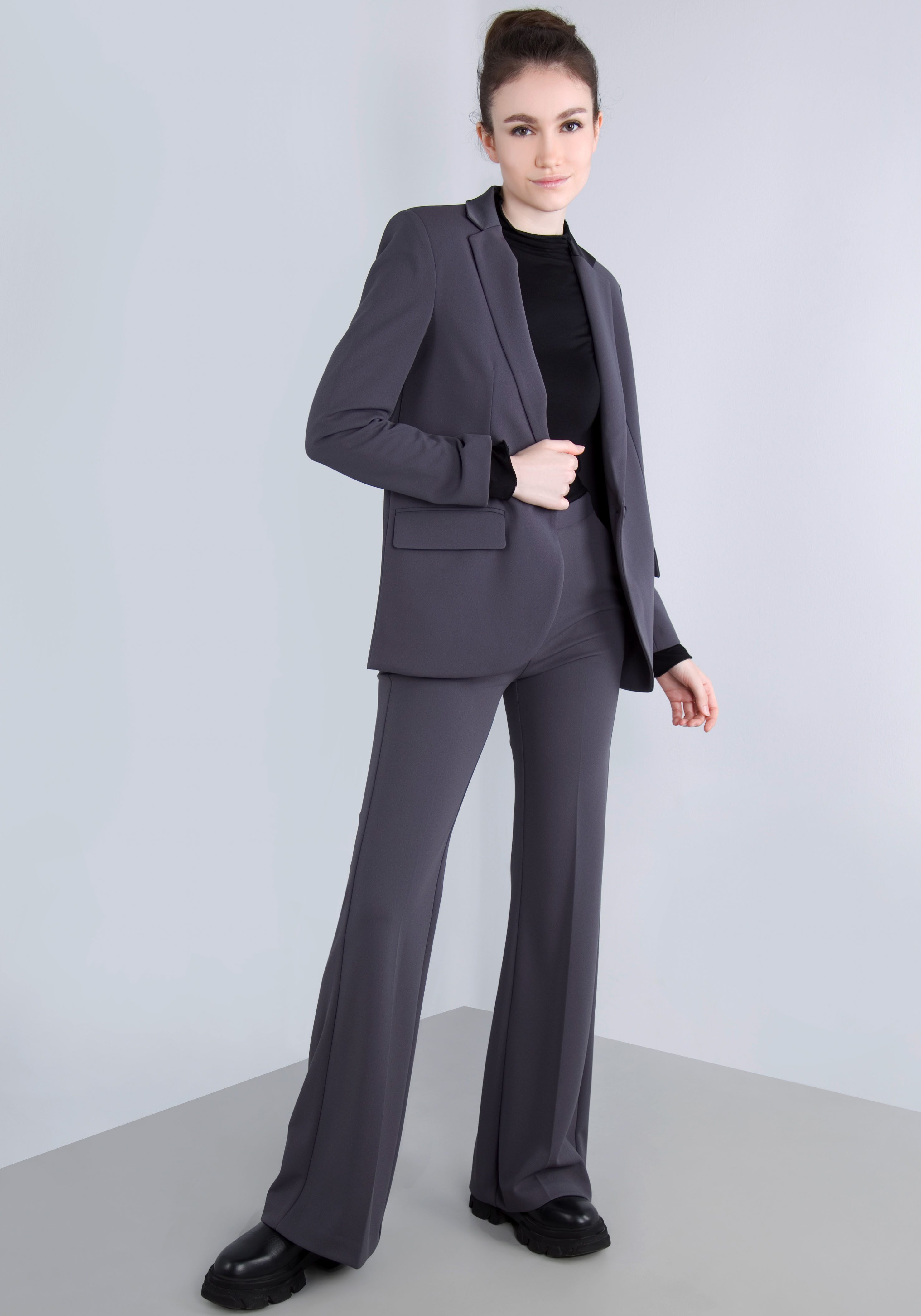 IMPERIAL Longblazer mit Satindetails und Stretch