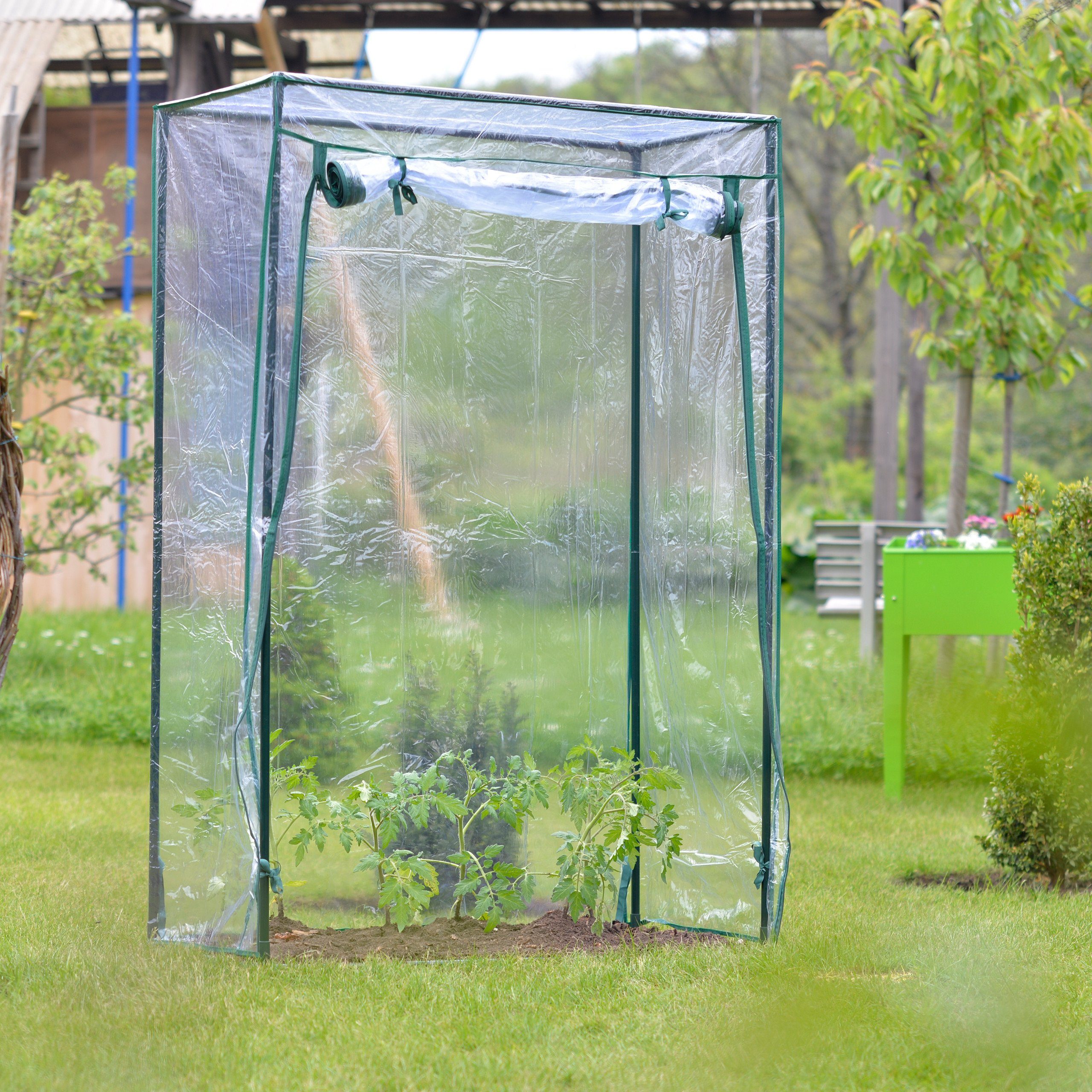 basisago Insect-Proof Zelt für Pflanzen-Gewächshaus Kleines Gewächshaus Garten Balkon Terrasse Gewächshaus für Tomaten im Garten Verwendung im Blumentopf 