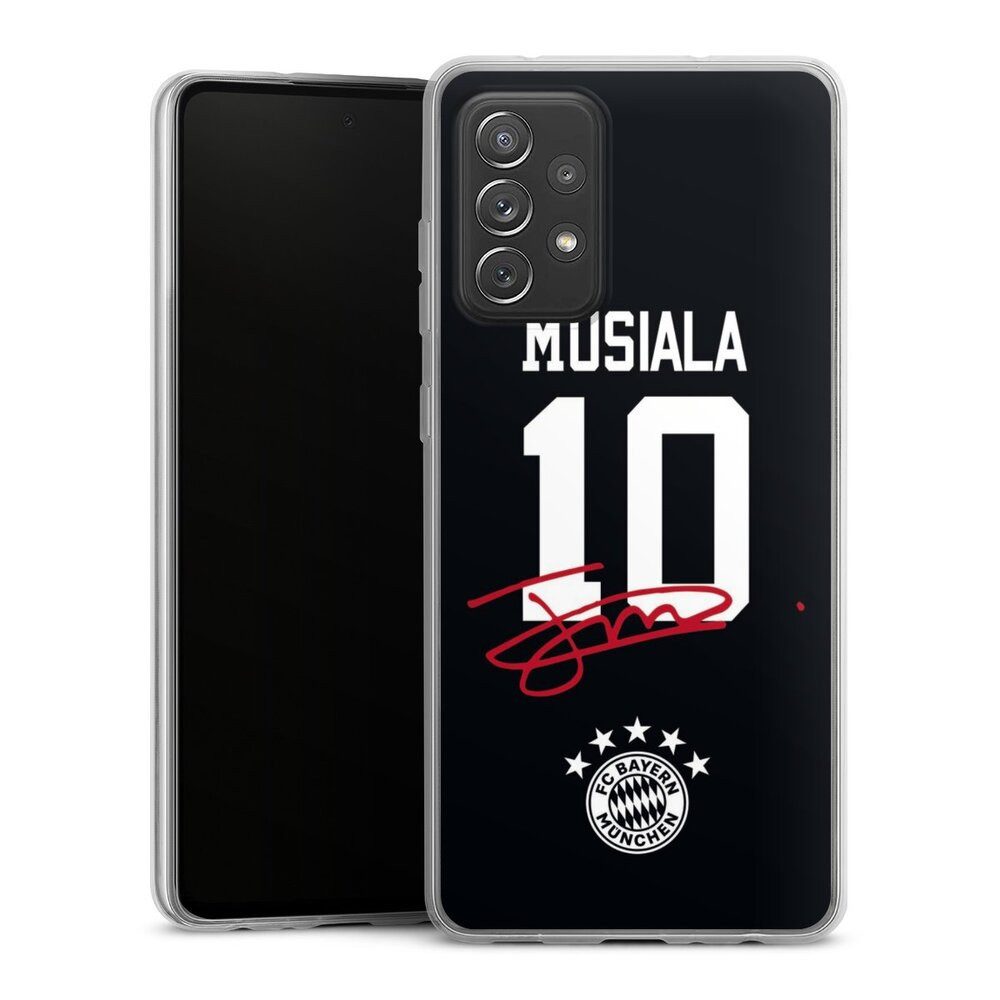 DeinDesign Handyhülle FC Bayern München Jamal Musiala FCB Musiala 10, Samsung Galaxy A72 Slim Case Silikon Hülle Ultra Dünn Schutzhülle