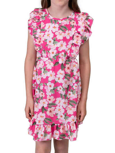 KMISSO Sommerkleid Mädchen Kleid mit Volants Blumenmotiv 30384 (1-tlg) bequem zu tragen