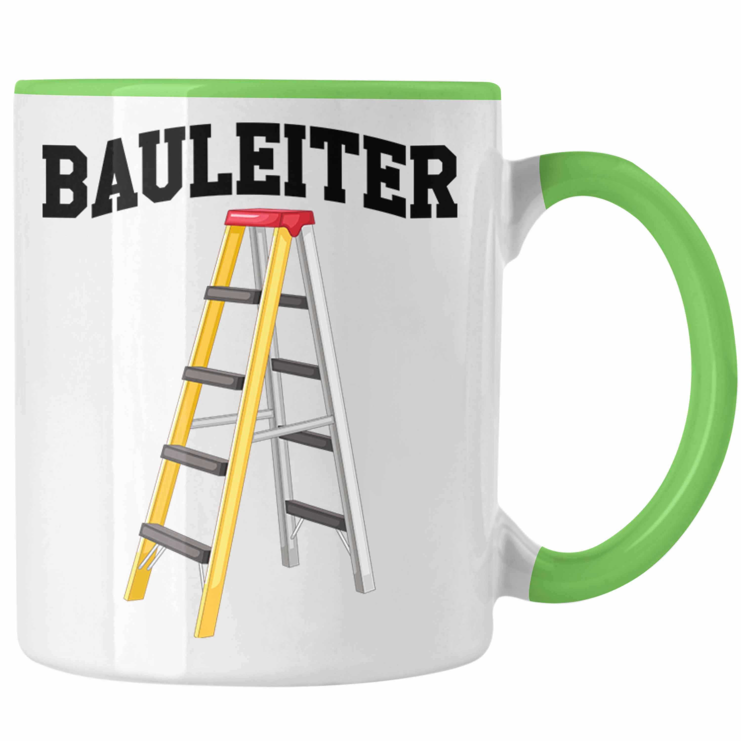 Trendation Tasse Bauleiter Tasse Geschenk Baustellen Spruch Geschenkidee für Bauarbeite Grün