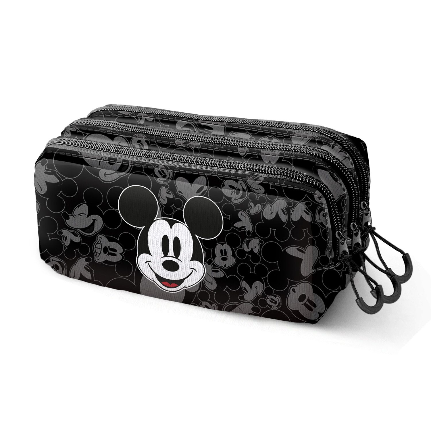 Karactermania Federmäppchen Disney Micky Maus Mäppchen Schreibmäppchen Federtasche, 3 Reißverschluss-Fächer, widerstandsfähiges Material
