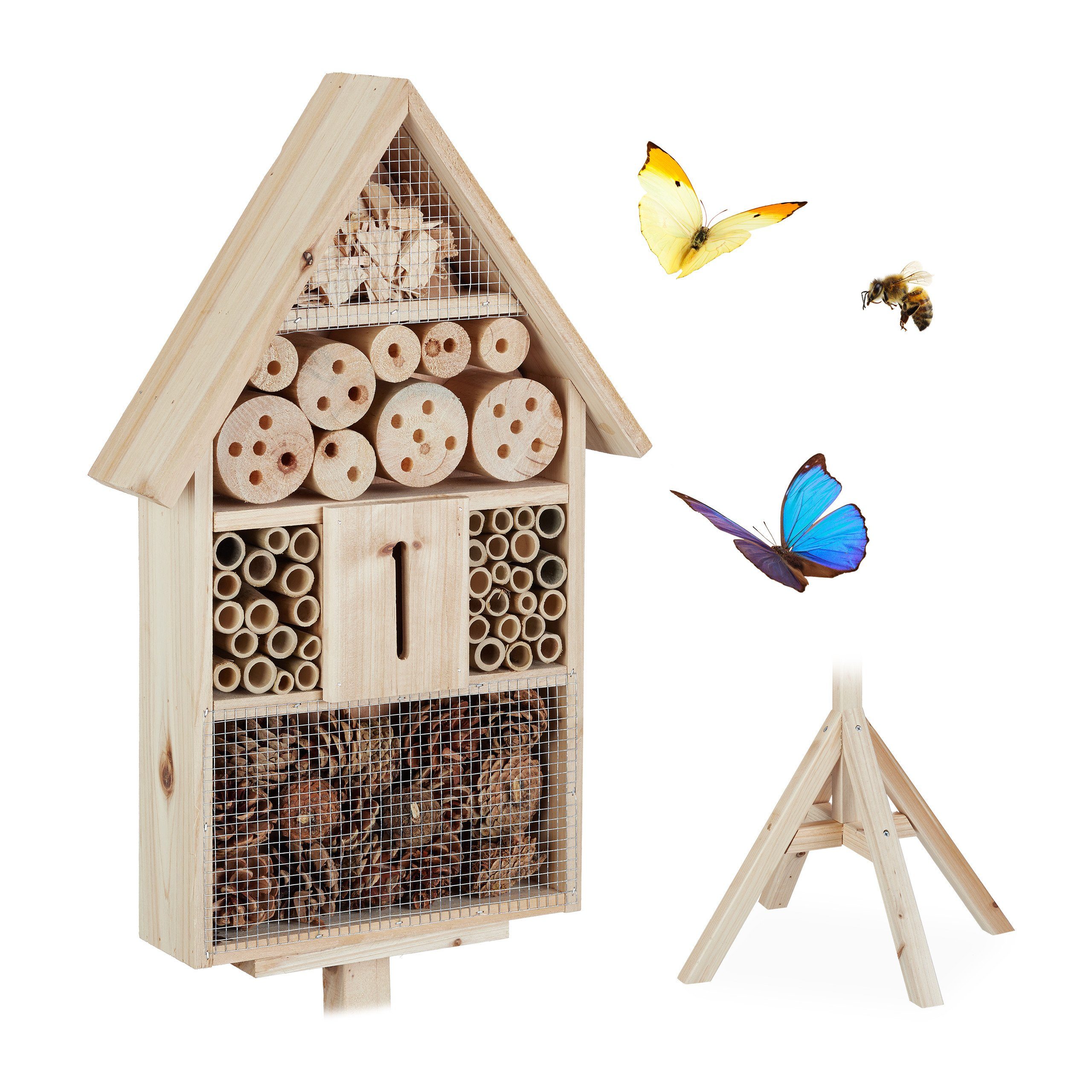 relaxdays Insektenhotel Haus auf Ständ