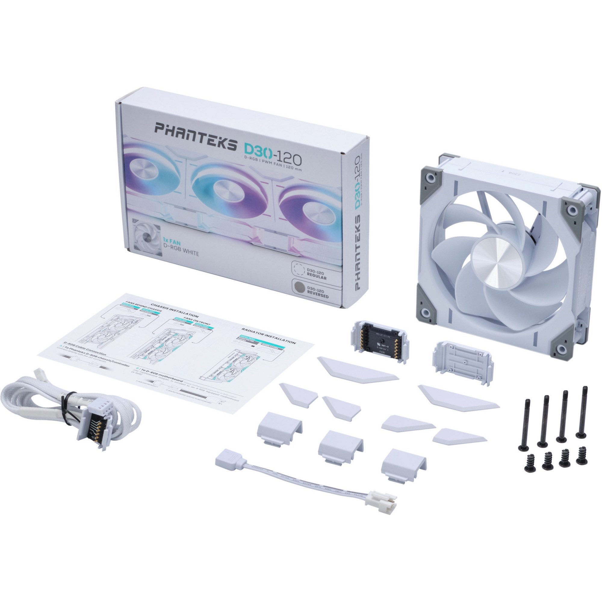 PHANTEKS Gehäuselüfter Phanteks D30-120 PWM Reverse DRGB, Gehäuselüfter