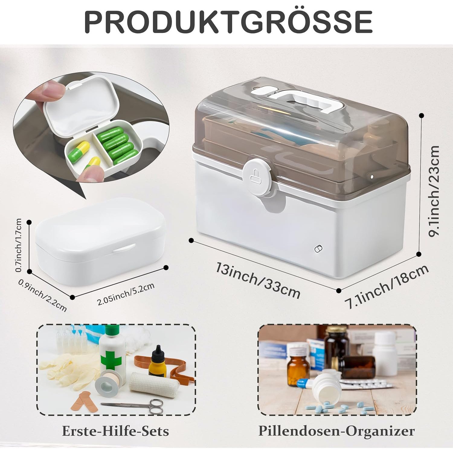 NUODWELL Aufbewahrungsbox Hausapotheke Box mit Tragegriff günstig online kaufen