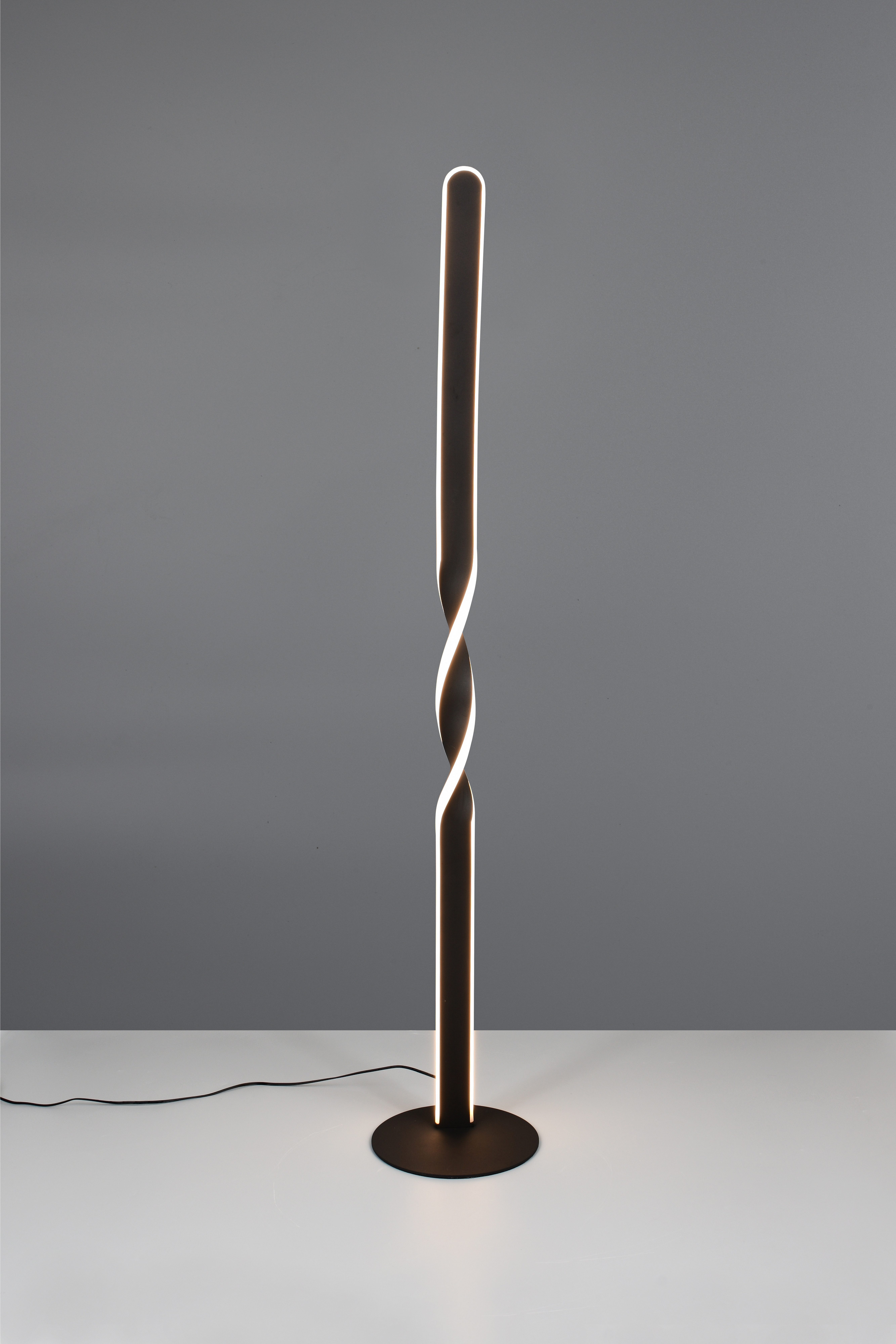 Reality Leuchten LED Stehlampe GINKO, LED Stehleuchte mit 19W 2060 Lumen 3000K warmweiß, Ein-/Ausschalter, LED fest integriert, Warmweiß, Stehlampe mit Fußschalter + 180cm Kabel, Höhe 110 cm Ø 20cm
