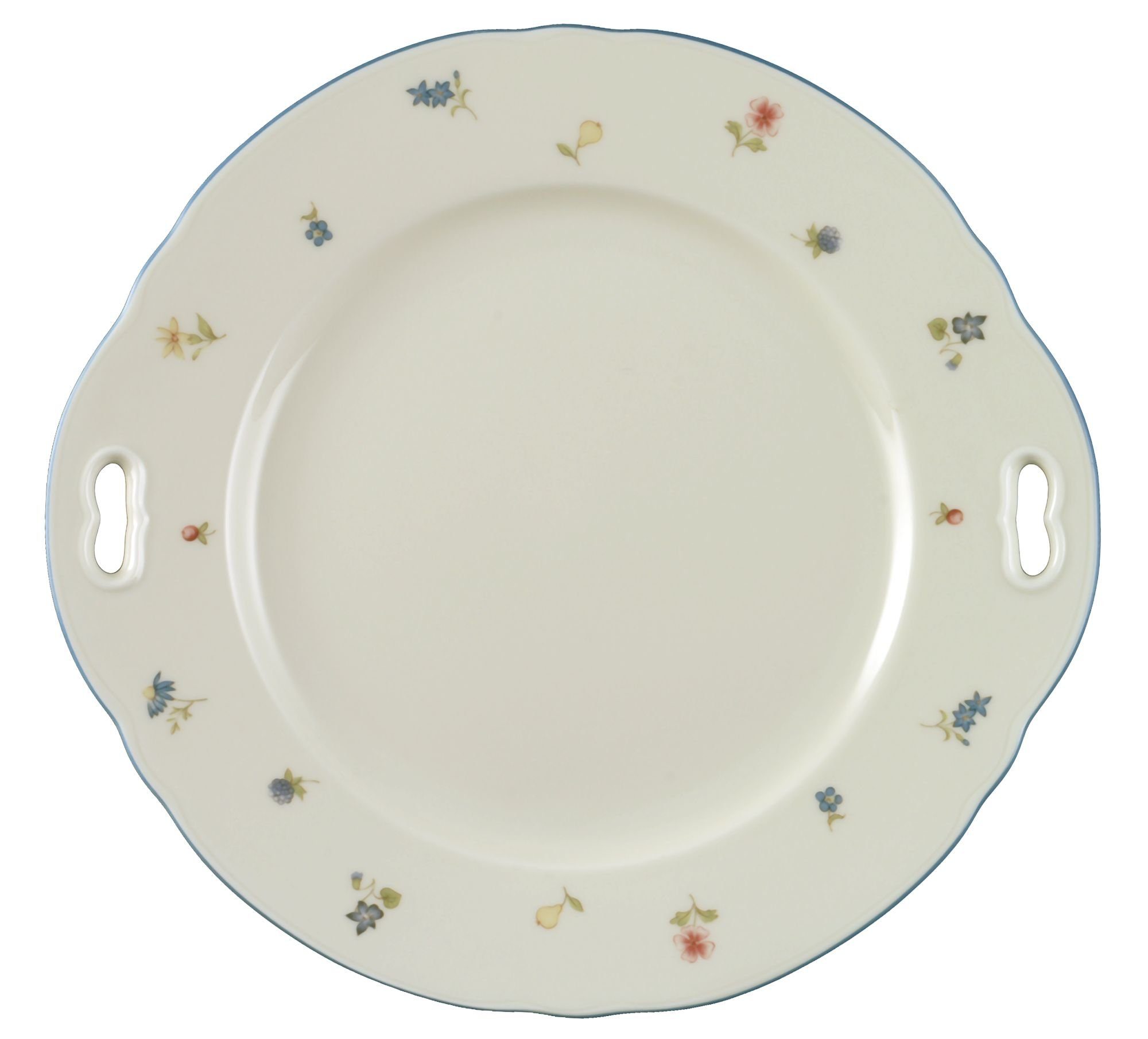 Seltmann Weiden Geschirr-Set Kuchenplatte mit Griff 27 cm Fahne Marie Luise Streublume 30308 von, Porzellan