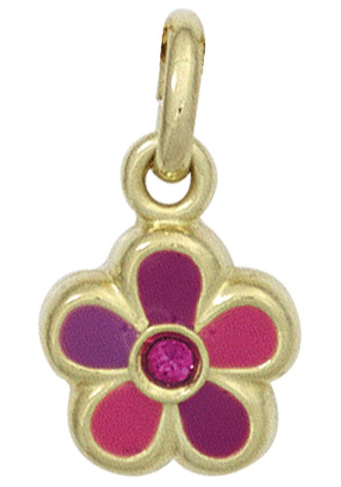 JOBO Blumenanhänger Кулон Blume, 333 Gold mit einem Glasstein