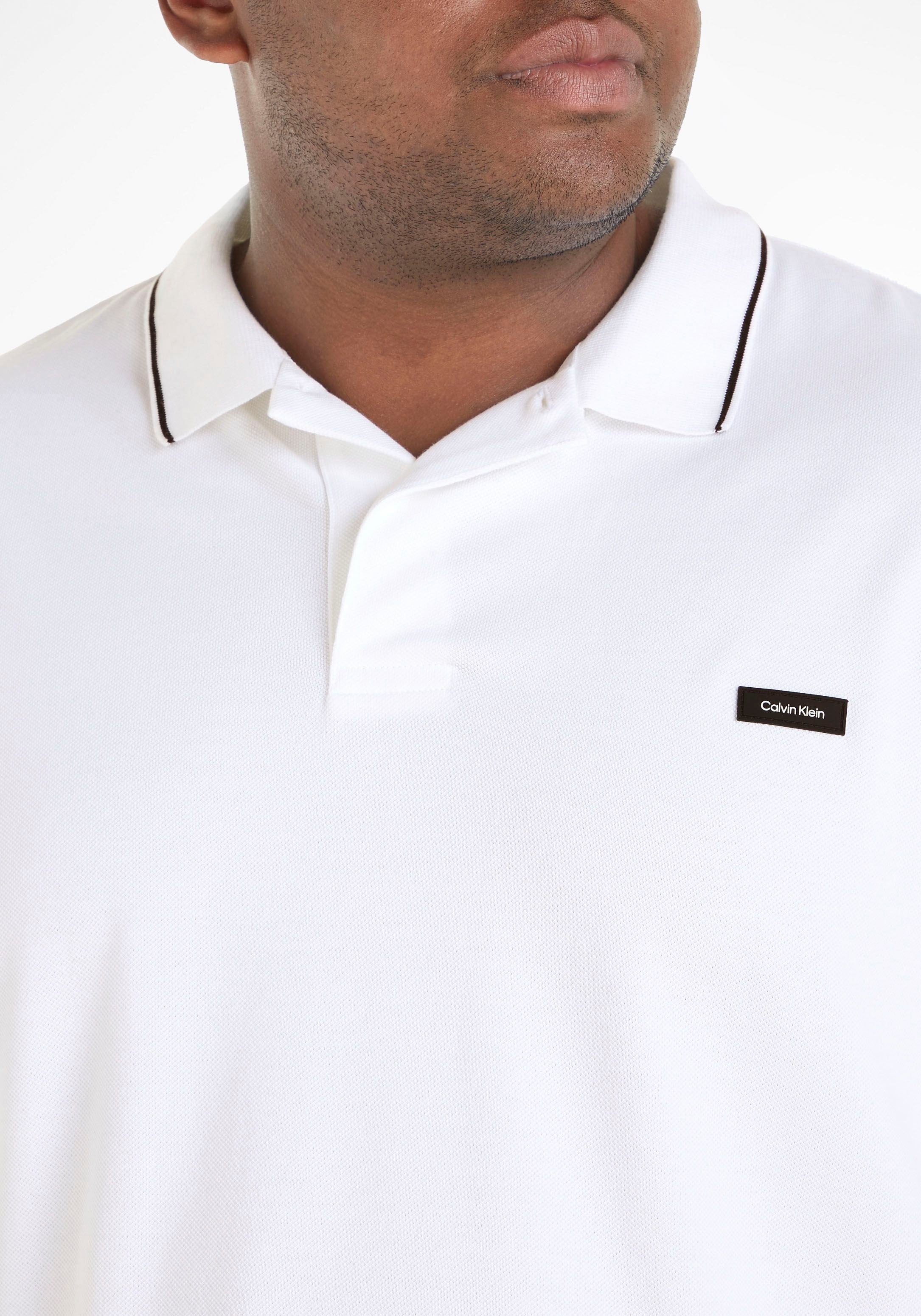 Ärmeln mit weiß kurzen Poloshirt Calvin Klein Big&Tall