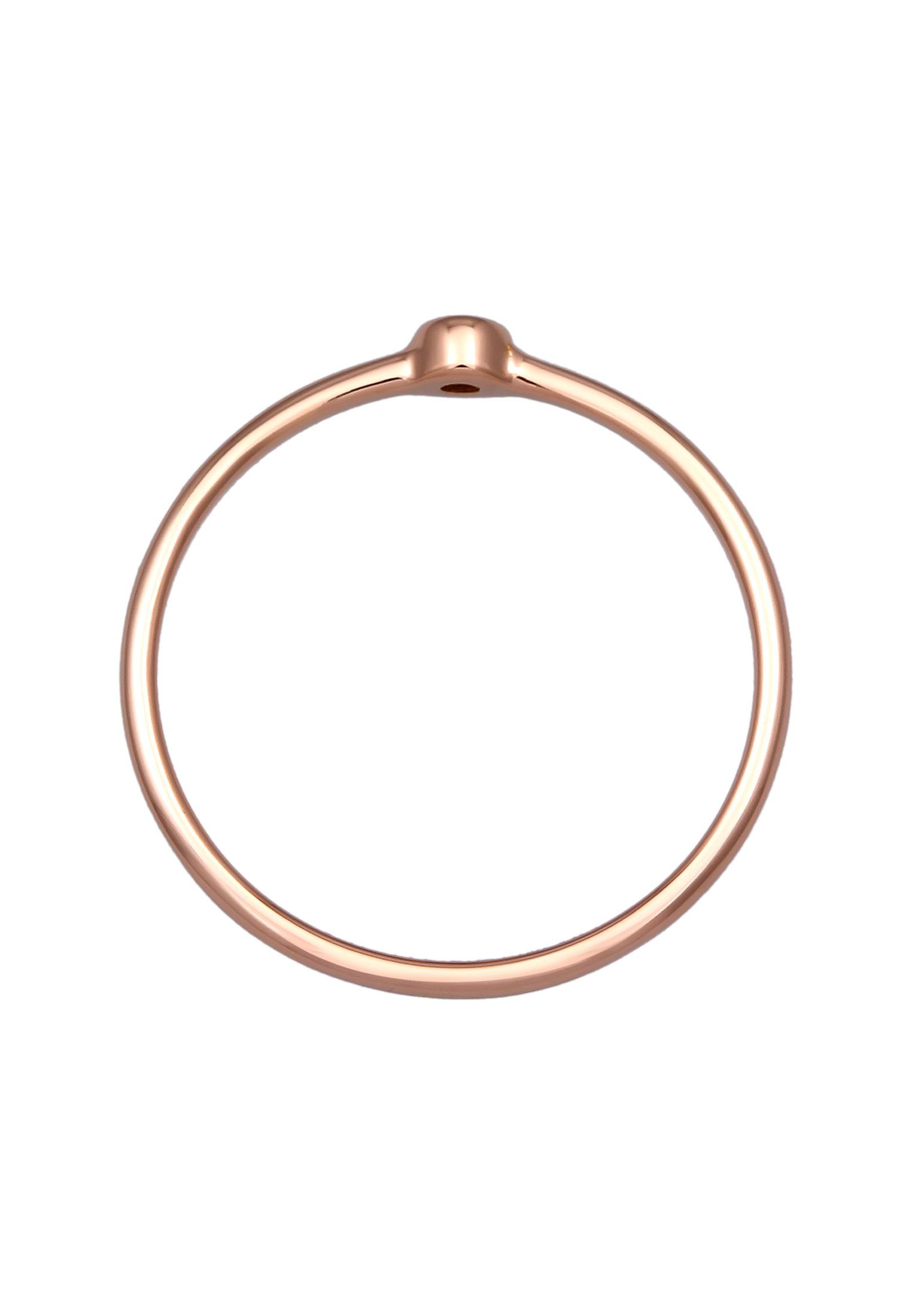 Elli DIAMONDS Diamantring Diamant Schwarz Brillantschliff (0.03 ct) 750 Rosegold