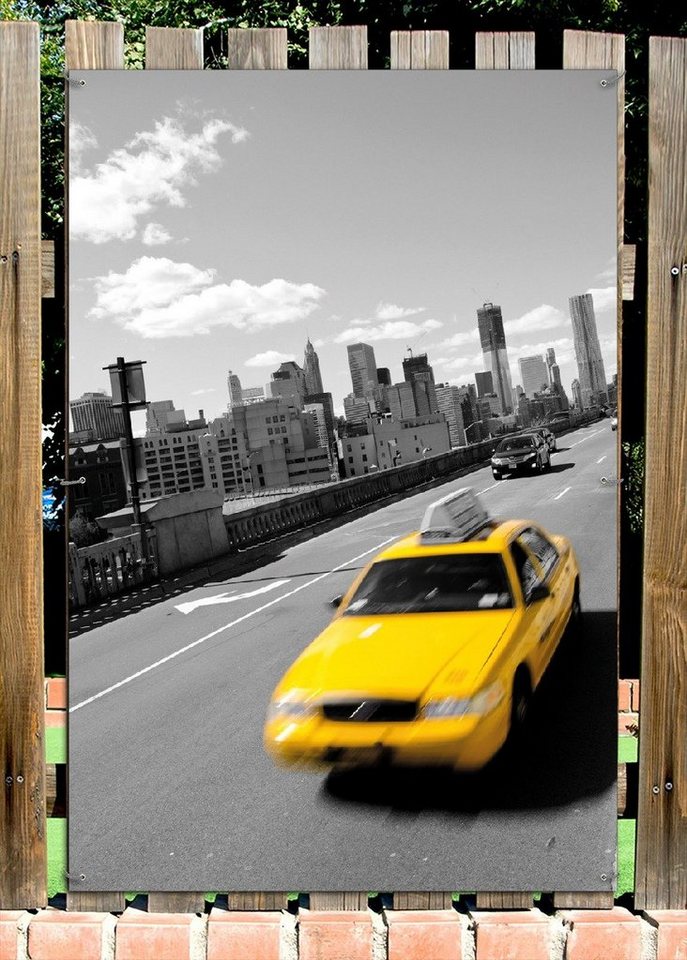 Thumbnail - Wallario Sichtschutzzaunmatten New York Yellow Taxi II