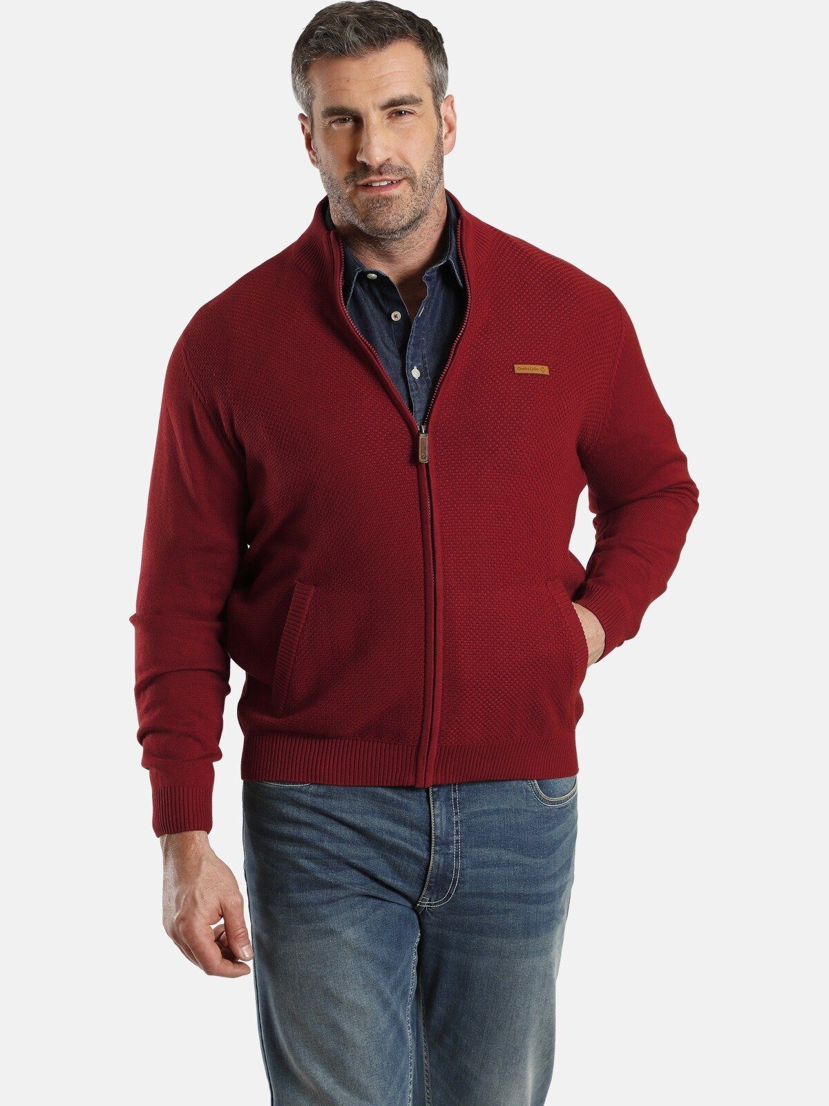 Charles Colby Strickjacke GIBBS weiche Kollektion, Haptik DUKE +Fit