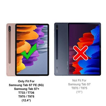 CoolGadget Tablet-Hülle Hybrid Outdoor Hülle 12,4 Zoll, Hülle massiv robuste Outdoor Schutzhülle für Samsung Tab S7 FE / S7 Plus Tablet Back Case