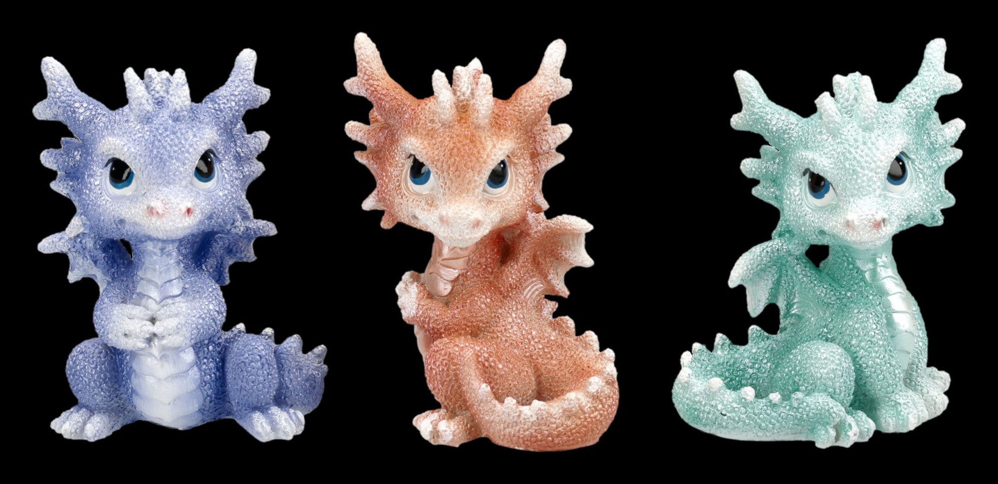 Figuren Shop GmbH Fantasy-Figur Baby Drachen Set – Fantasy Figur Drachenbabys Sammler 3er Set Deko