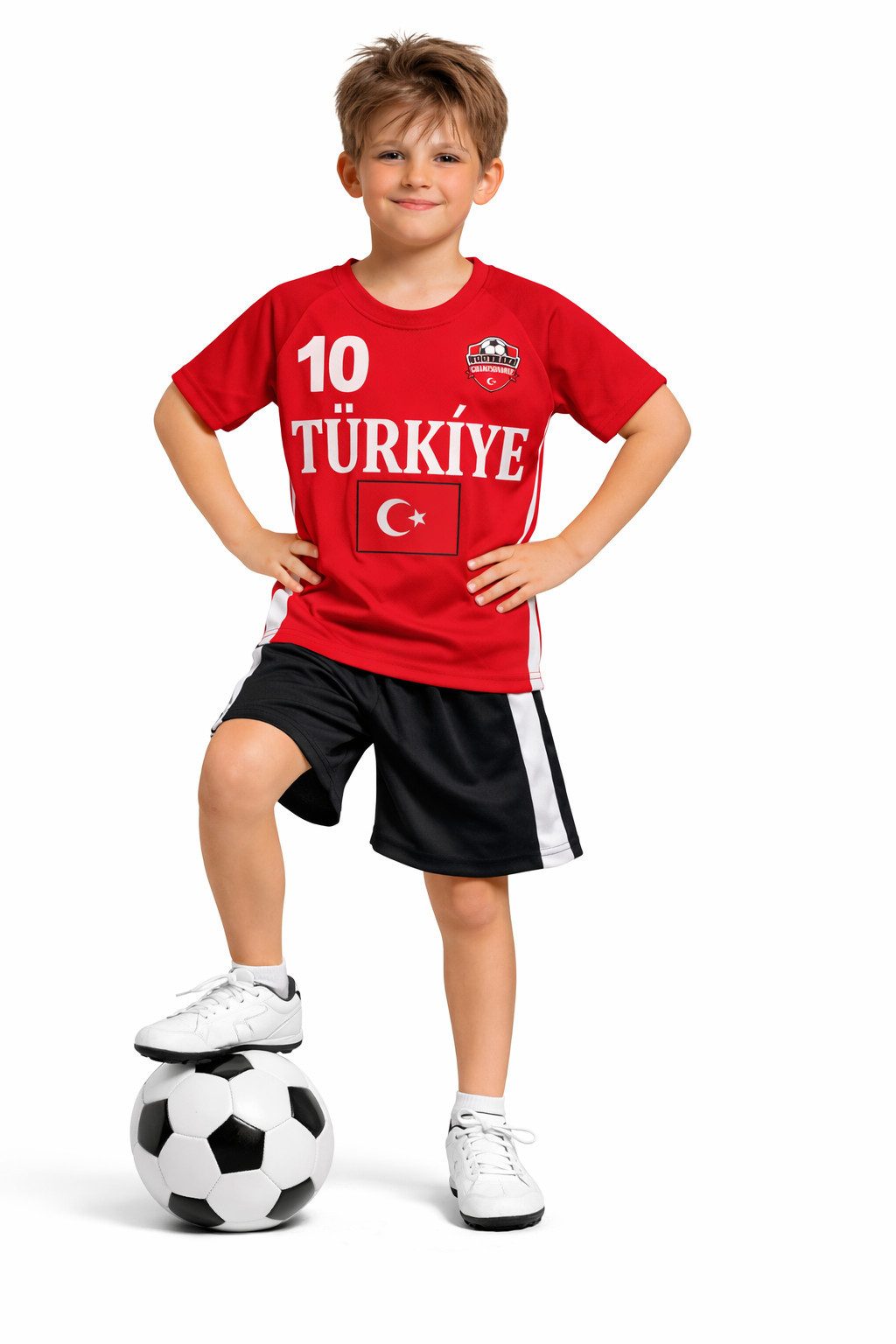 Fashion Boy Fußballtrikot Fussball Fan Set Türkei TÜRKIYE, Trikot + Shorts, JS234e (Set)