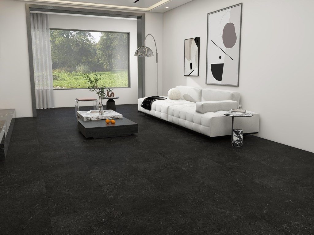 BASICfloor Vinylboden Vinylboden Premium Klickvinyl Schiefer Anthrazit Fliese